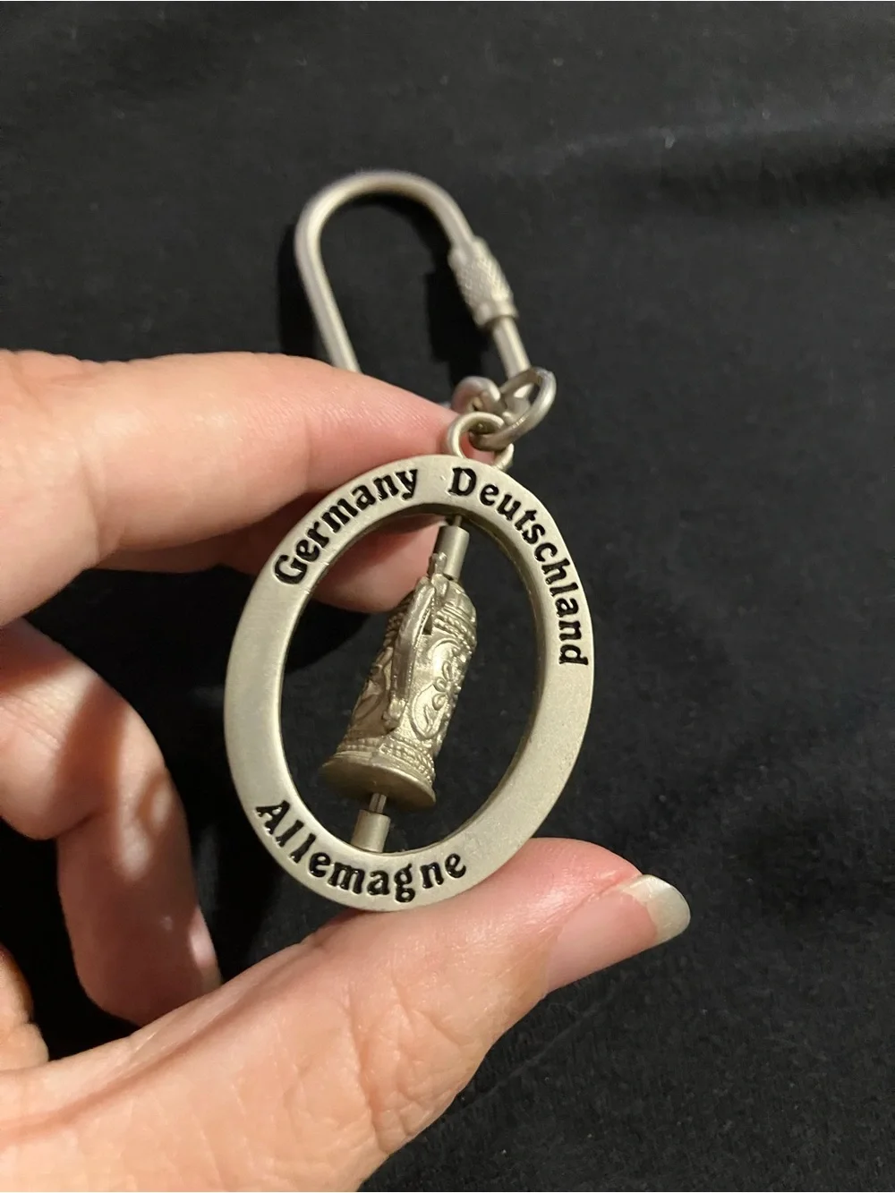 Vintage Germany Spinner Keychain - Spinning Beer Stein Keyring